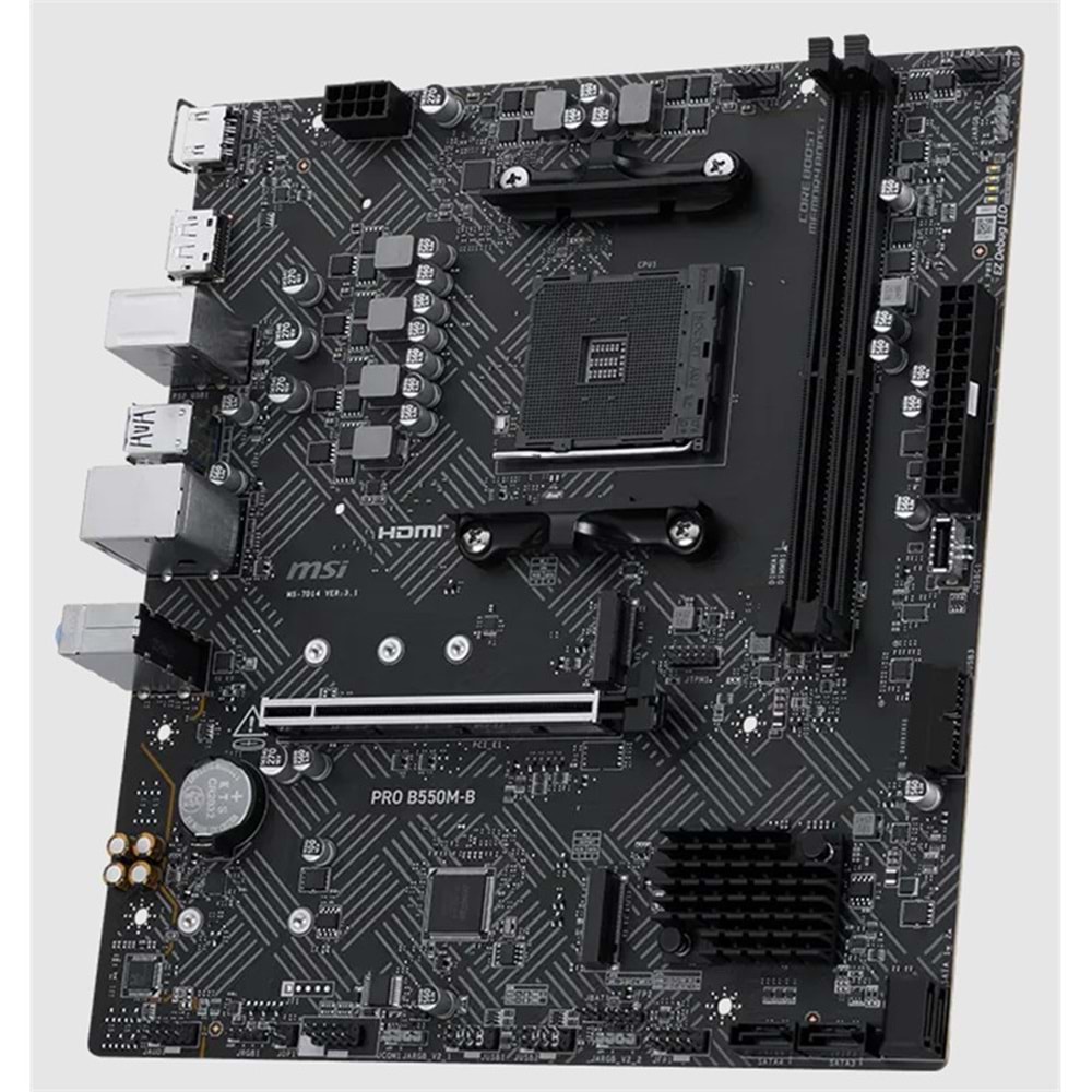 MSI PRO B550M-B DDR4 4600MHZ 1XHDMI 2XM.2 MATX AM4 (AMD AM4 5000/5000G/4000G/3000/3000G SERİLERİ İLE UYUMLU) 