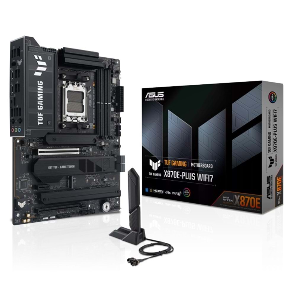 ASUS TUF GAMING X870E-PLUS WIFI7 DDR5 8000MT/S 1XHDMI 2XUSB 4XM.2 ATX AM5 (AMD AM5 9000/8000/7000 SERİLERİ İLE UYUMLU) 