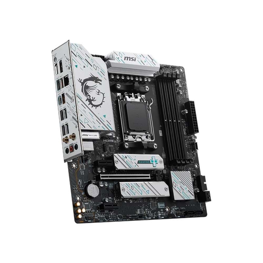 MSI B650M GAMING PLUS WIFI DDR5 6400MHZ 1XHDMI 1XDP 2XM.2 USB 3.2 MATX AM5 (AMD AM5 9000/8000/7000 SERİLERİ İLE UYUMLU) 