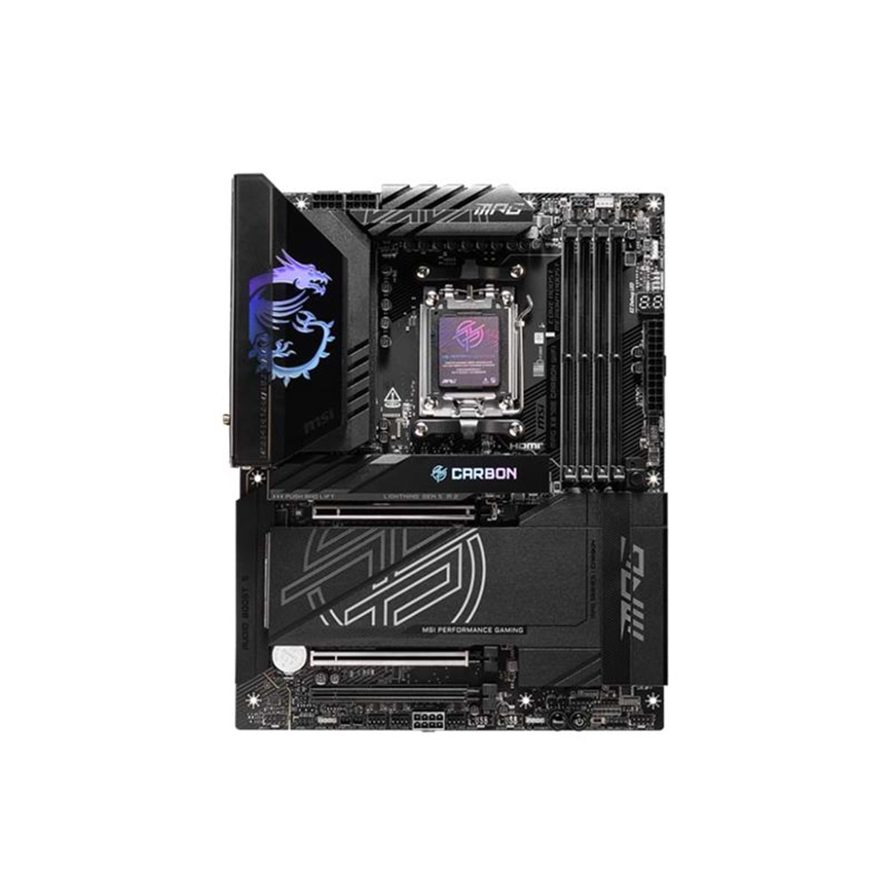 MSI MPG X870E CARBON WIFI DDR5 8400MT/S 1XHDMI 2XUSB4 4XM.2 ATX AM5 (AMD AM5 9000/8000/7000 SERİLERİ İLE UYUMLU) 
