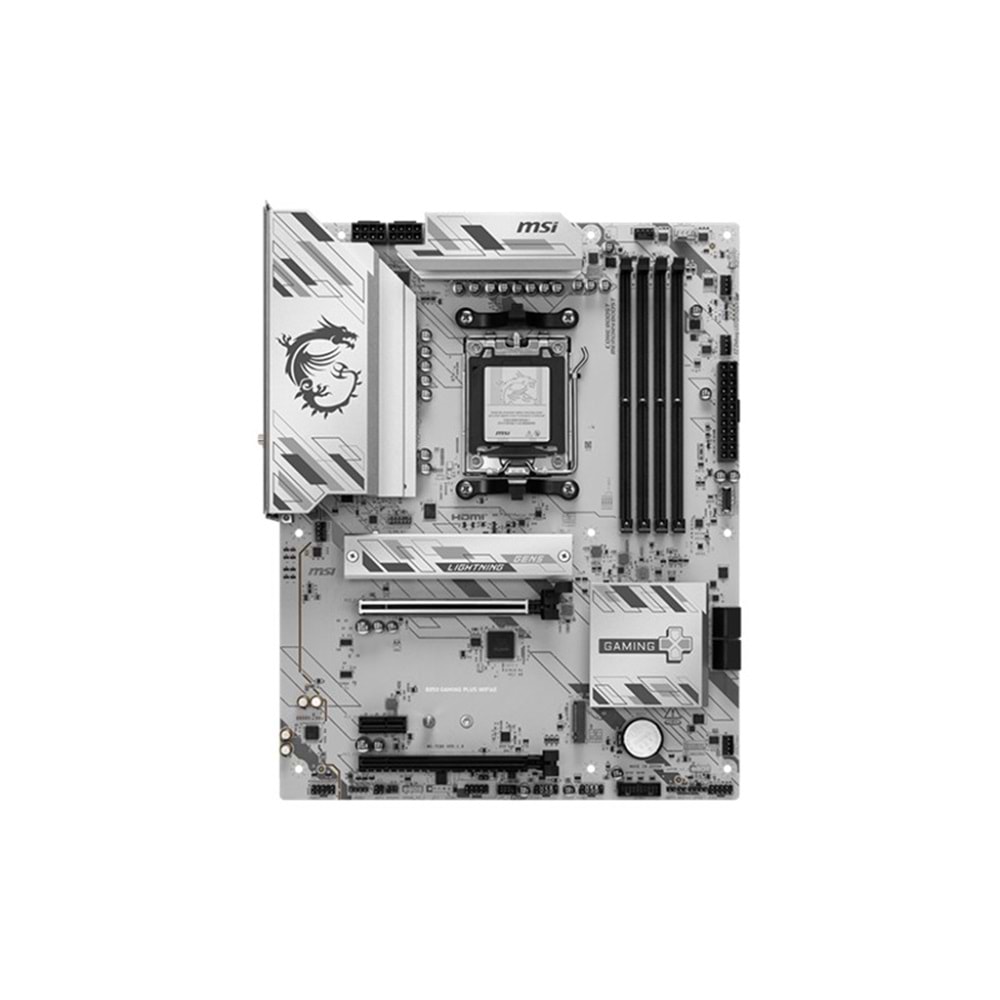 MSI B850 GAMING PLUS WIFI6E DDR5 8200MT/S 1XHDMI 1XDP 2XM.2 ATX AM5 (AMD AM5 9000/8000/7000 SERİLERİ İLE UYUMLU) 