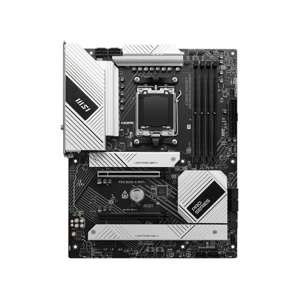 MSI PRO B650-A WIFI DDR5 7600MHZ 1XHDMI 3XM.2 USB ATX AM5 (AMD AM5 9000/8000/7000 SERİLERİ İLE UYUMLU) 