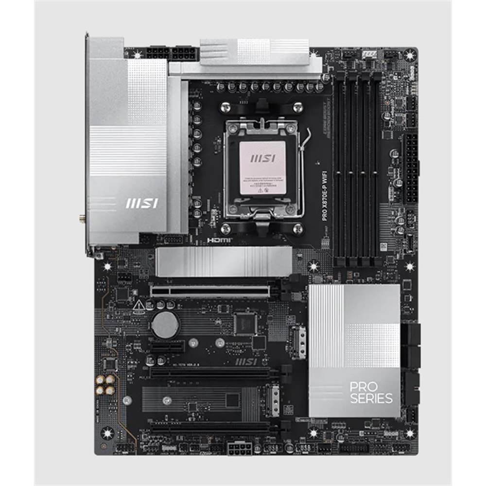 MSI PRO X870E-P WIFI DDR5 8200MT/S 1XHDMI 3XM.2 USB ATX AM5(AMD AM5 9000/8000/7000 SERİLERİ İLE UYUMLU) 