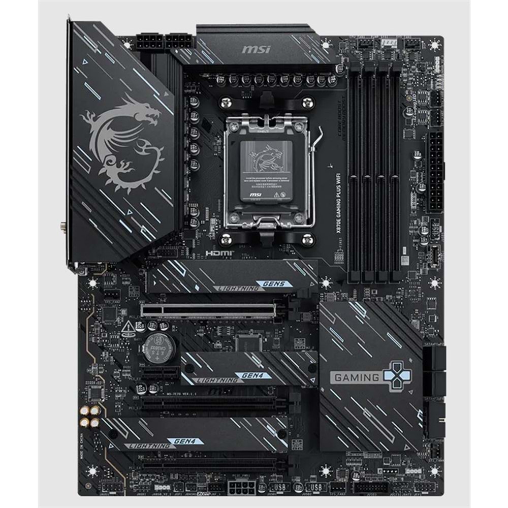 MSI X870E GAMING PLUS WIFI DDR5 8200MT/S 1XHDMI 3XM.2 USB ATX AM5 (AMD AM5 9000/8000/7000 SERİLERİ İLE UYUMLU) 