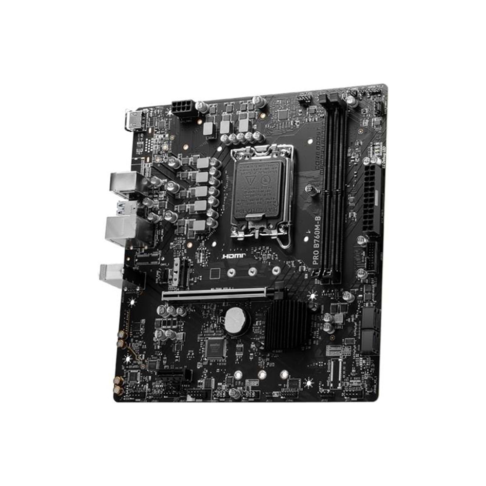 MSI PRO B760M-B DDR4 4800MHZ 1XHDMI 1XM.2 USB 3.2 MATX 1700P (12. / 13. VE 14. NESİL İŞLEMCİ UYUMLU) 
