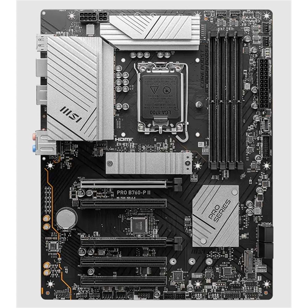 MSI PRO B760-P II DDR5 7200MHZ 1XHDMI 1XDP 2XM.2 USB 3.2 ATX 1700P (12. / 13. VE 14. NESİL İŞLEMCİ UYUMLU) 