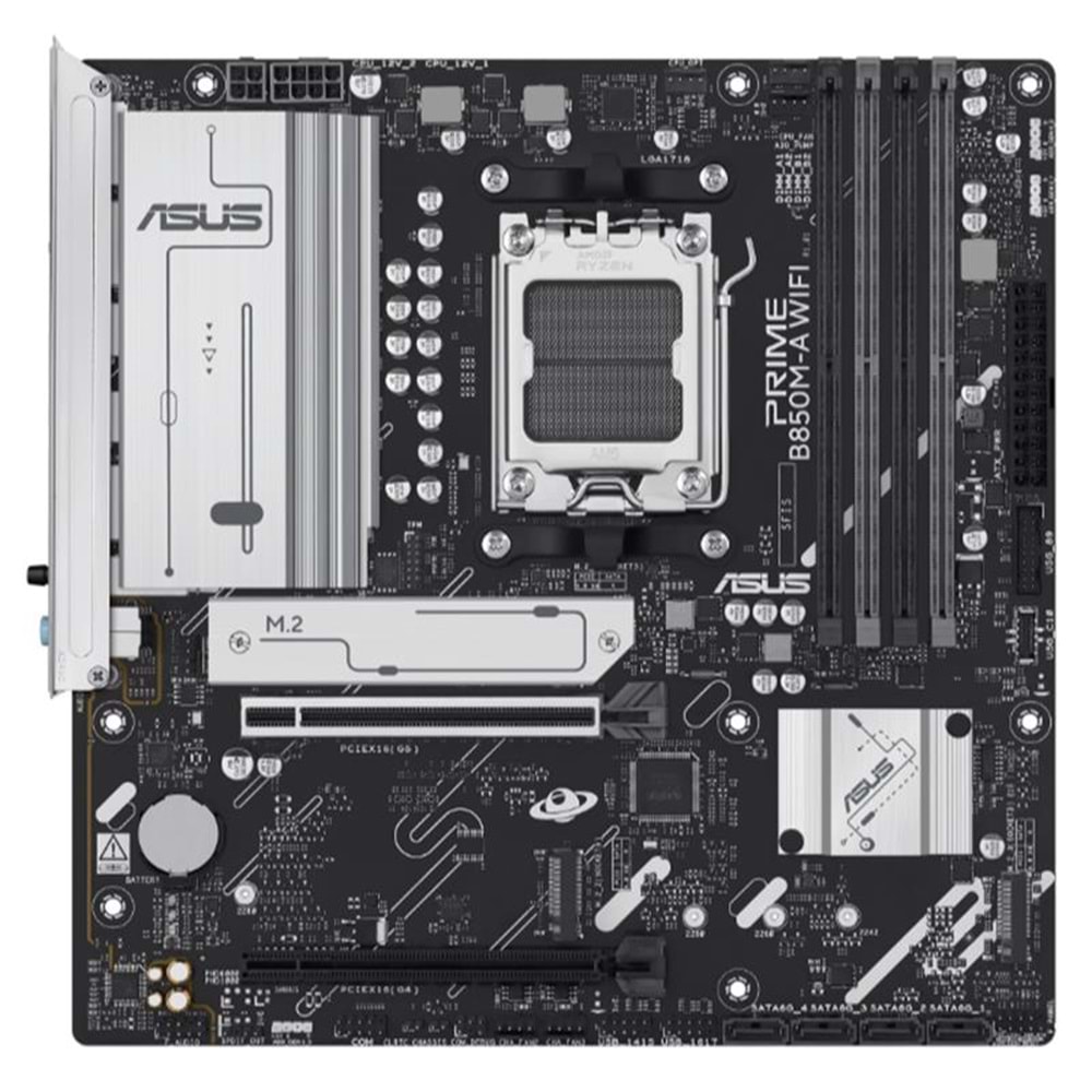 ASUS PRIME B850M-A WIFI DDR5 8000MT/S 1XHDMI 2XDP 3XM.2 USB3.2 MATX AM5 (AMD AM5 9000/8000/7000 SERİLERİ İLE UYUMLU) 