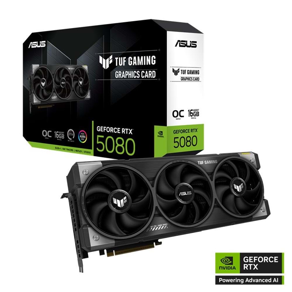 ASUS GEFORCE TUF-RTX5080-O16G-GAMING 16GB GDDR7 256BIT 2XHDMI 3XDP EKRAN KARTI 