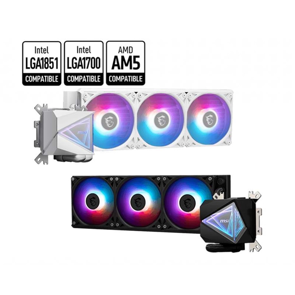 MSI MAG CORELIQUID I360 WHITE 360MM ARGB CPU SIVI SOĞUTUCU(LGA1150/1151/1155/1156/1200/1700/1851/AM4/AM5 UYUMLU) 