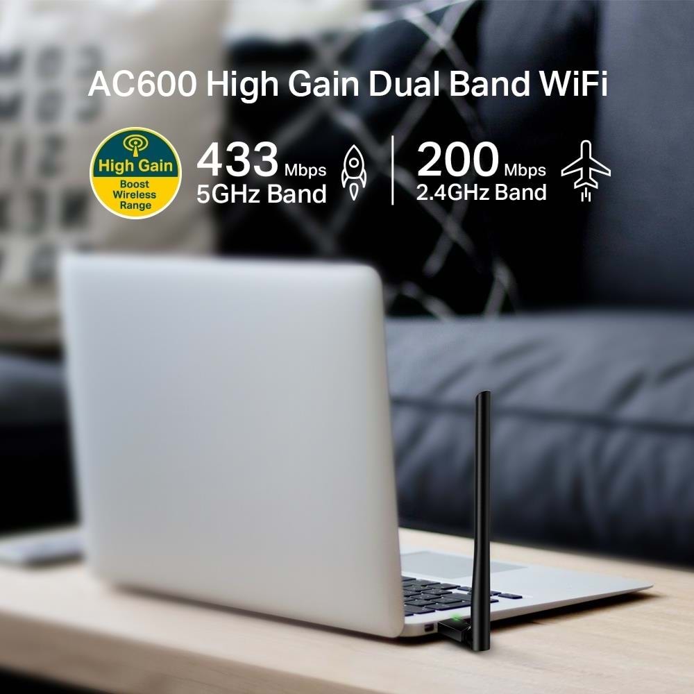 TP-LINK ARCHER T2U PLUS AC600 KABLOSUZ USB ADAPTOR 