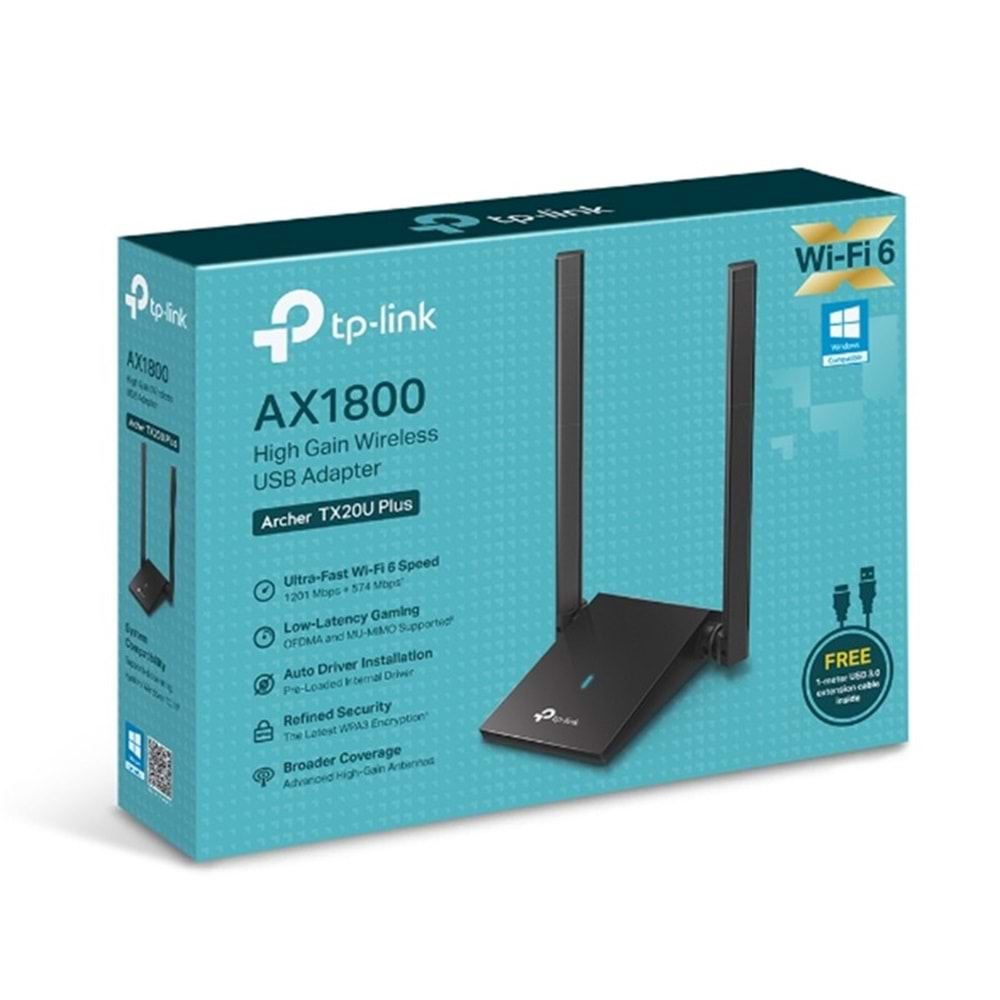 TP-LINK ARCHER TX20U PLUS AX1800 WIFI6 KABLOSUZ USB ADAPTOR 