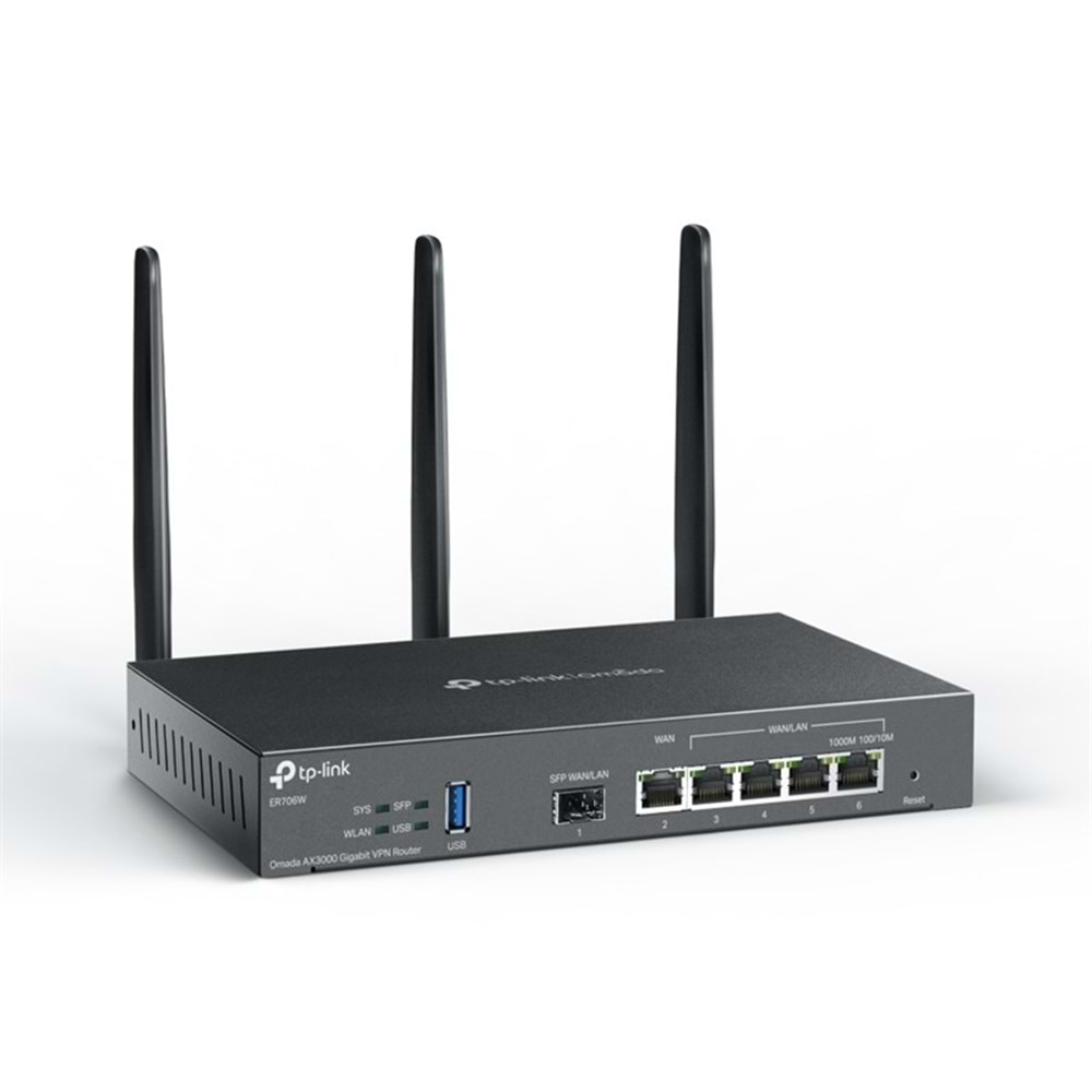 TP-LINK OMADA ER706W AX3000 WIFI6 1XGIGABIT SFP WAN/LAN PORT 1XGIGABIT RJ45 WAN PORT 4XGIGABIT WAN/LAN RJ45 VPN ROUTER 
