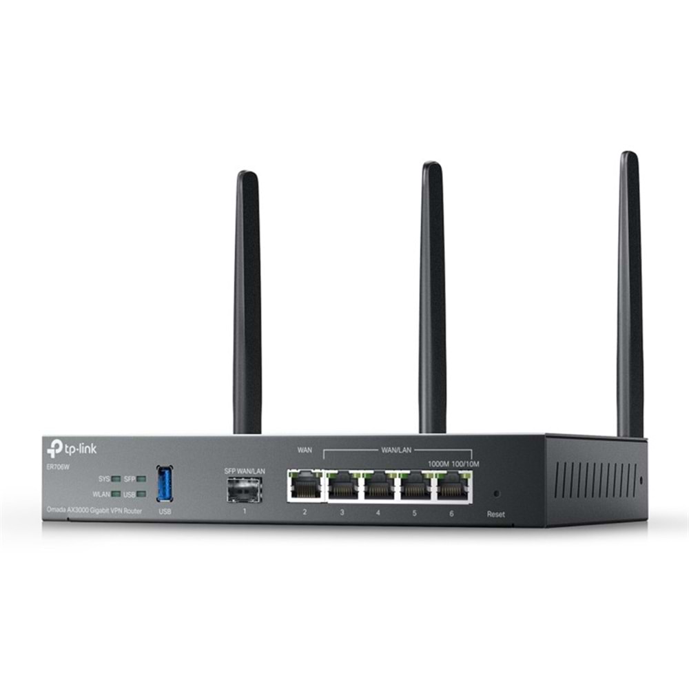 TP-LINK OMADA ER706W AX3000 WIFI6 1XGIGABIT SFP WAN/LAN PORT 1XGIGABIT RJ45 WAN PORT 4XGIGABIT WAN/LAN RJ45 VPN ROUTER 