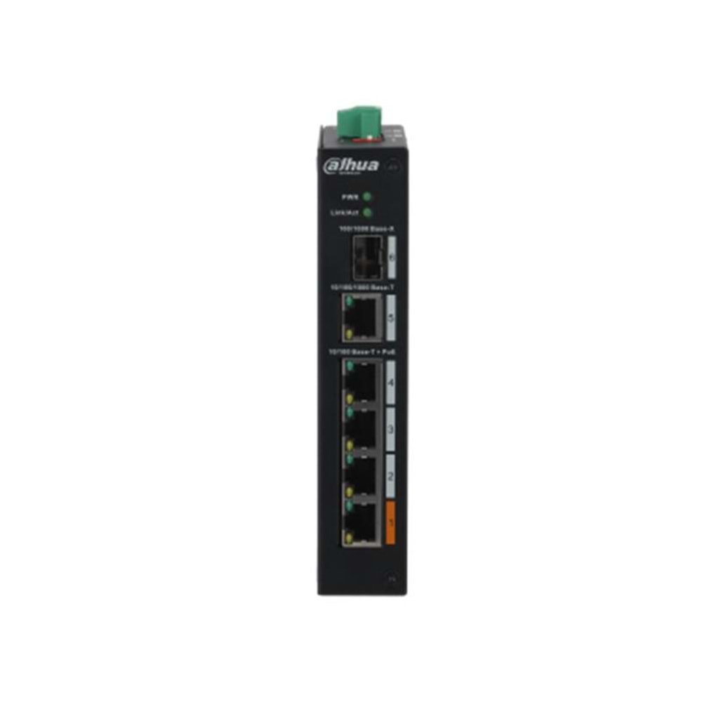 DAHUA PFS3106-4ET-60-V2 4 PORT 10/100 + 1XGB RJ45/1XGB SFP UPLINK 250 METRE 60W POE ENDÜSTRİYEL SWITCH 