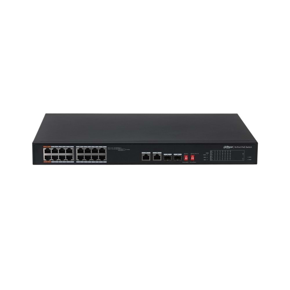DAHUA PFS3218-16ET-135 16 PORT GIGABIT +2XRJ45/2XGB SFP COMBO 135W POE RACKMOUNT SWITCH 