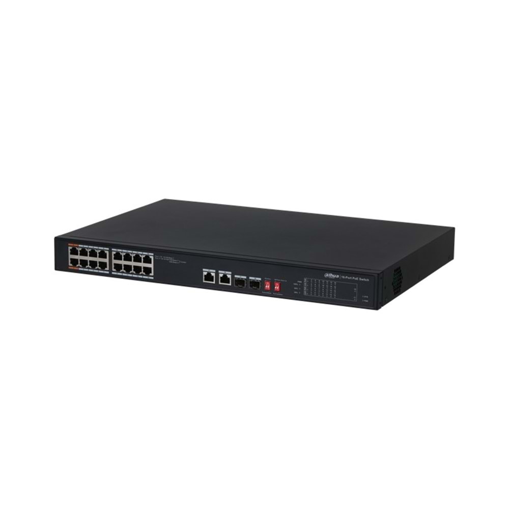 DAHUA PFS3218-16ET-135 16 PORT GIGABIT +2XRJ45/2XGB SFP COMBO 135W POE RACKMOUNT SWITCH 