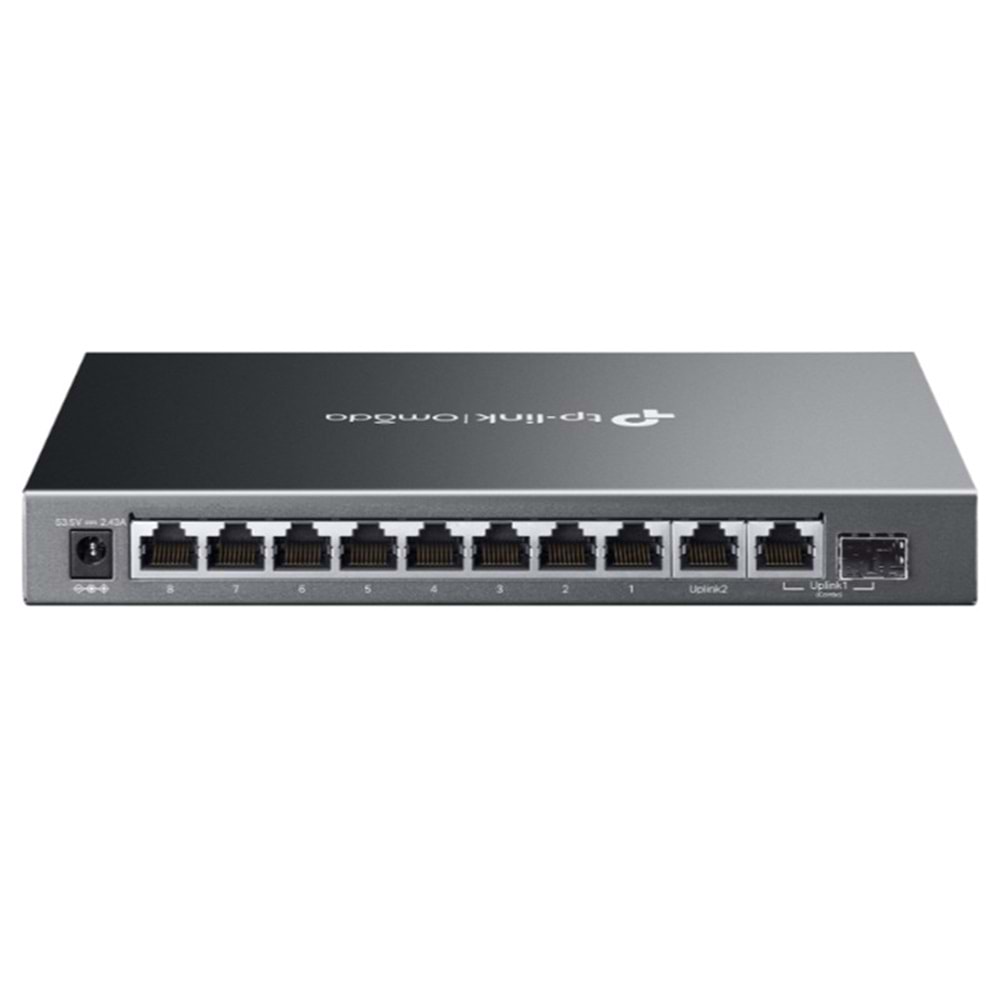 TP-LINK OMADA ES210GMP 10 PORT GIGABIT + 8-PORT POE+ YÖNETİLEBİLİR 123W POE METAL KASA SWITCH 