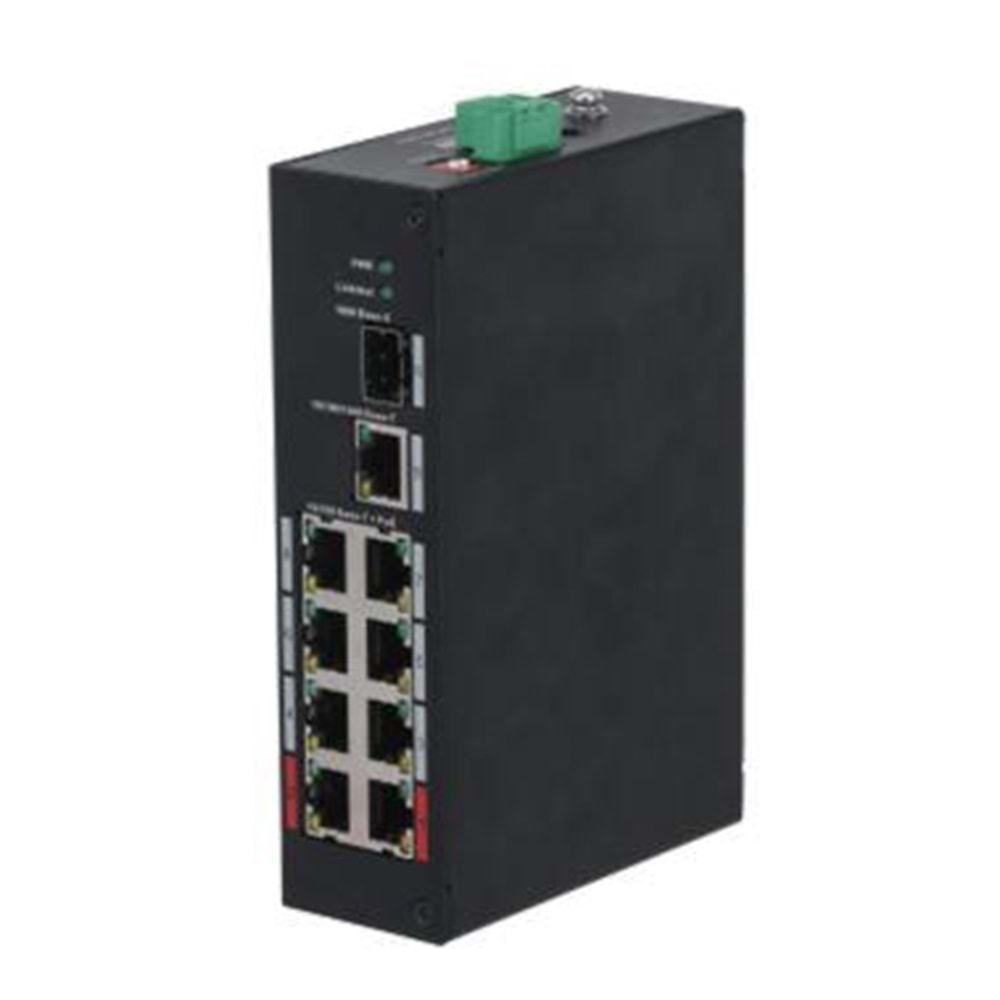 DAHUA PFS3110-8ET-96-V2 8 PORT 10/100 + 1XGB RJ45/1XGB SFP UPLINK 96W POE ENDÜSTRİYEL SWITCH 