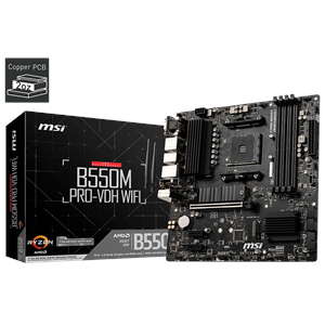 MSI B550M PRO-VDH WIFI DDR4 4400MHZ 1XVGA 1XHDMI 1XDP 2XM.2 USB 3.2 MATX AM4 (AMD 5000/4000G/3000 SERİLERİ İLE UYUMLU) 