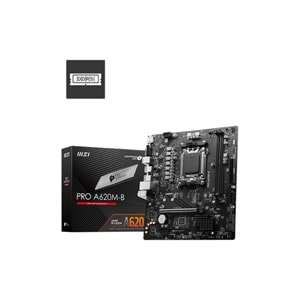 MSI PRO A620M-B DDR5 6800MT/S 1XVGA 1XHDMI 1XM.2 USB3.2 MATX AM5 (AMD AM5 9000/8000/7000 SERİLERİ İLE UYUMLU) 