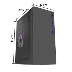 AZTECH AZTB02600 TITAN 600W SİYAH USB 2.0 MİCRO ATX KASA 