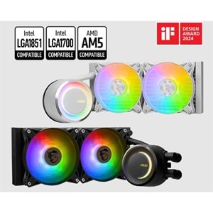 MSI MAG CORELIQUID E240 WHITE 240MM CPU SIVI SOĞUTUCU (LGA1150/1151/1155/1156/1200/1700/1851/AM4/AM5 UYUMLU) 