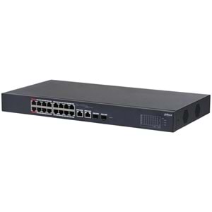 DAHUA CS4218-16ET-135 16 PORT 10/100 135W POE+2X GB RJ45 UPLINK+1X1GB SFP COMBO CLOUD YÖNETİLEBİLİR RACKMOUNT SWITCH 