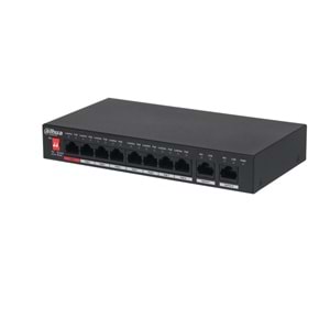 DAHUA PFS3010-8ET-96 8 PORT 10/100+ 2 PORT GIGABIT UPLINK 250 METRE 96W POE SWITCH 