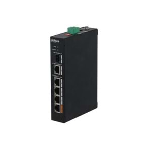 DAHUA PFS3106-4ET-60-V2 4 PORT 10/100 + 1XGB RJ45/1XGB SFP UPLINK 250 METRE 60W POE ENDÜSTRİYEL SWITCH 