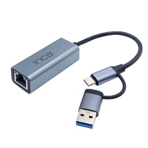 INCA IUTP-01T USB 3.0 TYPE-C 3.1 ETHERNET RJ45 1000MBPS ALUMINYUM KASA 