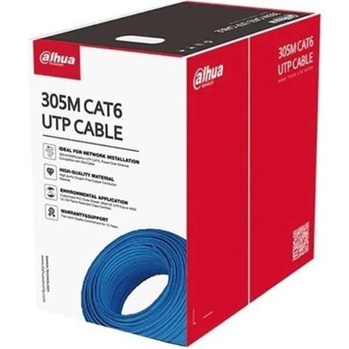 DAHUA PFM922I-6UN-C 305 METRE U/UTP 23AWG CCA MAVİ RENK CAT6 KABLO 