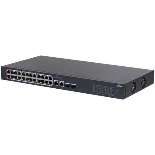 DAHUA CS4226-24ET-240 24 PORT 10/100 POE PORT + 2XGIGABIT RJ45/2XSFP COMBO YÖNETİLEBİLİR RACKMOUNT SWITCH 