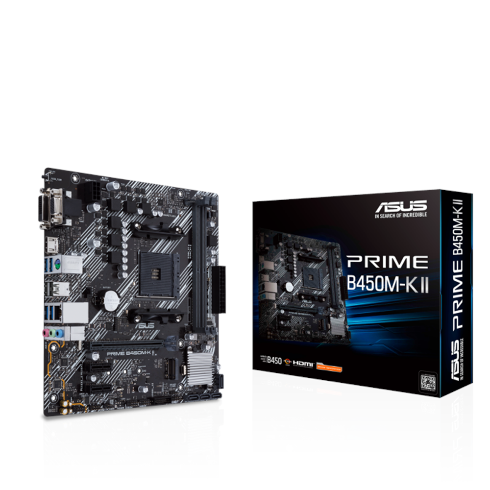 ASUS PRIME B450M-K II DDR4 4400MHZ 1XVGA 1XHDMI 1XDVI 1XM.2 USB 3.2 MATX AM4(AMD 5000/5000G/4000G SERİLERİ İLE UYUMLU) 