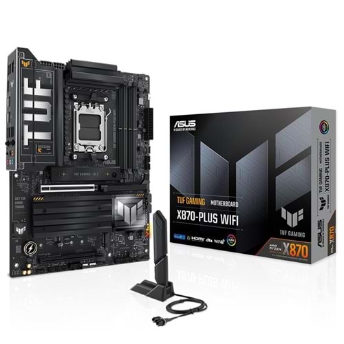 ASUS TUF GAMING X870-PLUS WIFI DDR5 8000MHZ 1XHDMI 2XUSB4 4XM.2 ATX AM5 (AMD AM5 9000/8000/7000 SERİLERİ İLE UYUMLU) 