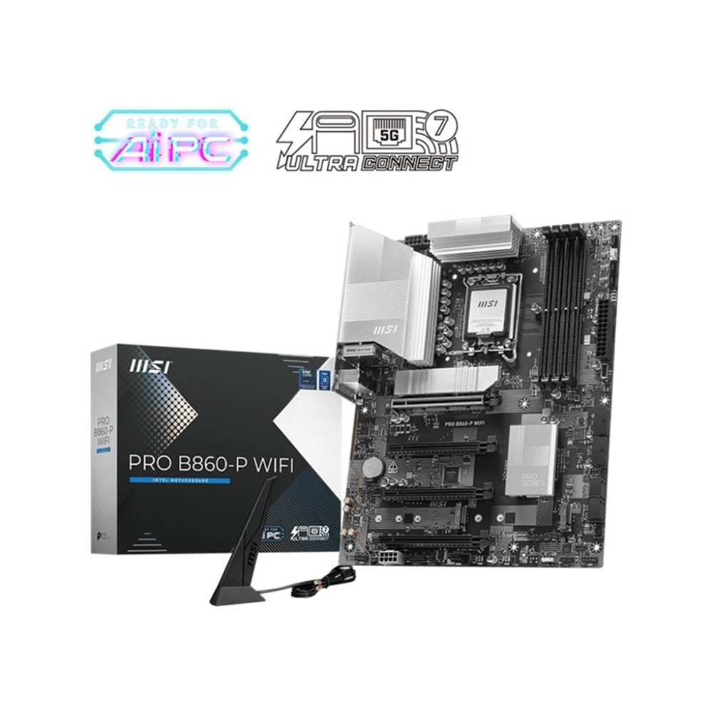 MSI PRO B860-P WIFI DDR5 8800MT/S 1XHDMI 1XDP 3XM.2 ATX 1851P (INTEL ULTRA PROCESSORS SERIES 2) 