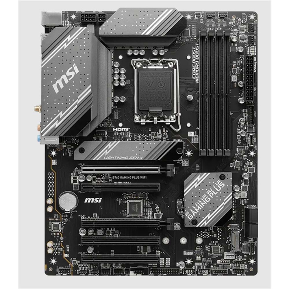 MSI B760 GAMING PLUS WIFI DDR4 5333MHZ 1XHDMI 1XDP 2XM.2 USB ATX 1700P (12. / 13. VE 14. NESİL İŞLEMCİ İLE UYUMLU) 