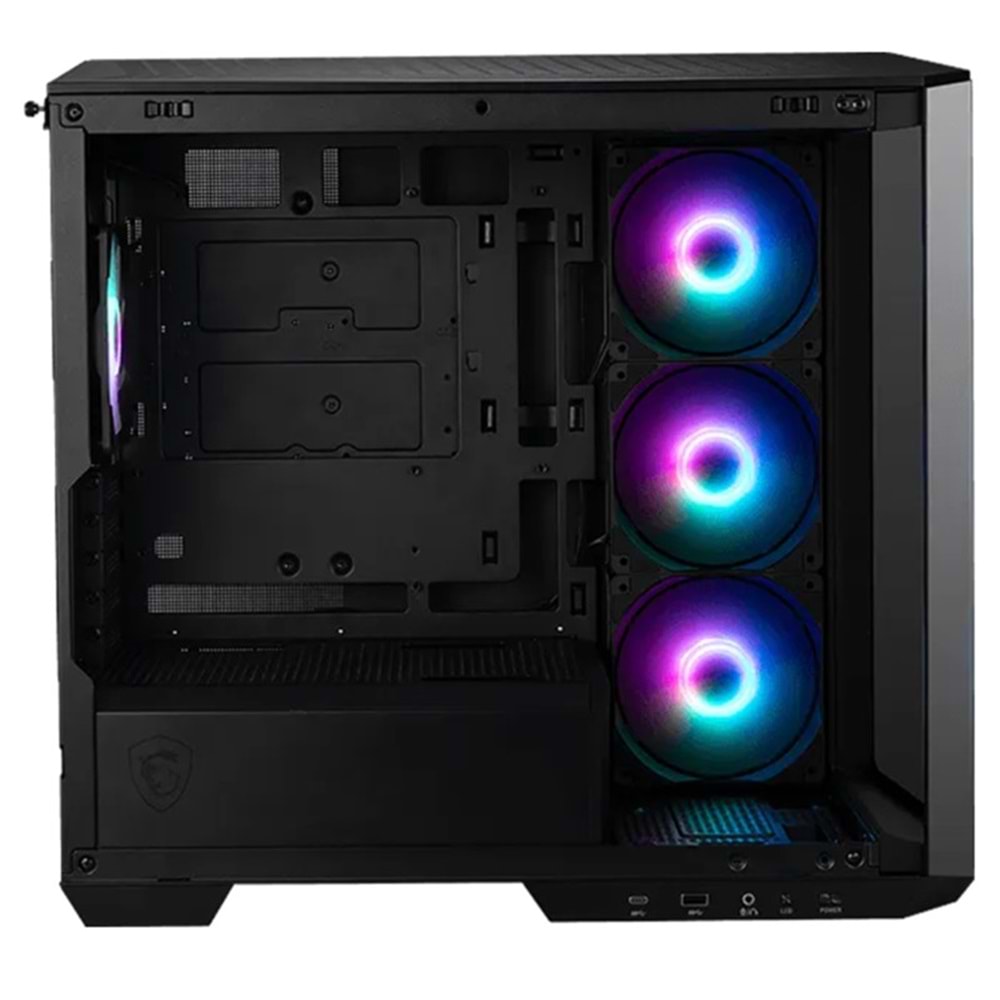 MSI MAG PANO M100R PZ B65 TEMPERLİ CAM 3X120MM 1X120MM ARGB FAN 650W BRONZ PANORAMİK SİYAH KASA 