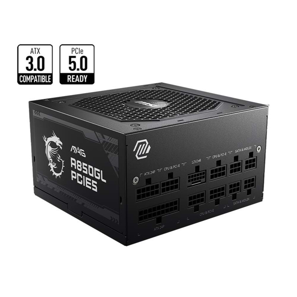 MSI MAG A850GL PCIE5 850W 80+ FULL MODULAR GOLD POWER SUPPLY 