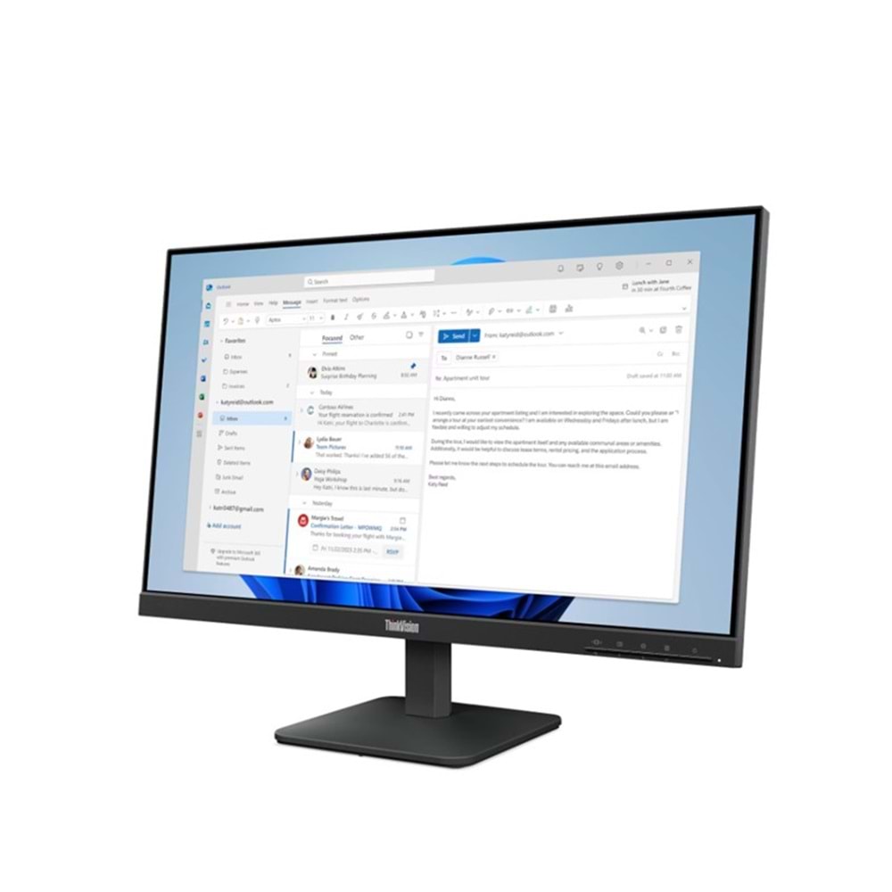 23.8 LENOVO S24-4E THINKVISION 64B5KAT1TK 4MS 100HZ HDMI+VGA WLED MONITOR (3 YIL GARANTİ) 