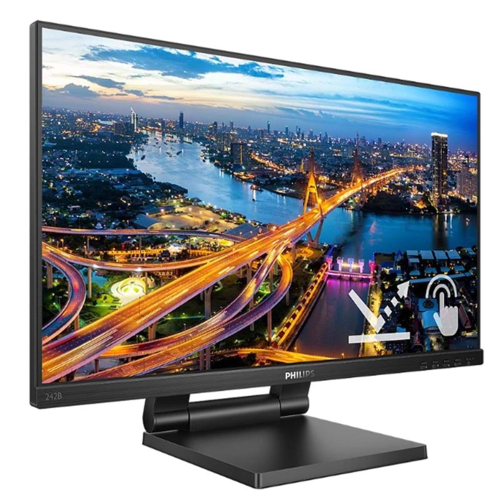 24 PHILIPS 242B1TC/00 IPS 4MS 75MHZ 1XVGA 1XHDMI 1XDP USB 3.2 FHD 1920X1080 HOPARLÖR DOKUNMATİK EKRAN VESA 