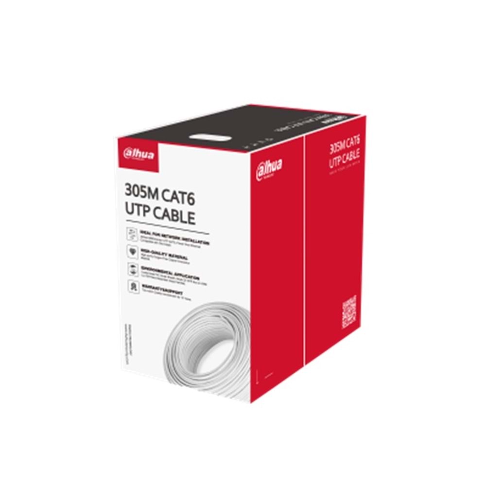 DAHUA DH-PFM920I-6UN-C U/UTP 305 METRE 23AWG %100 BAKIR BEYAZ RENK CAT6 KABLO 