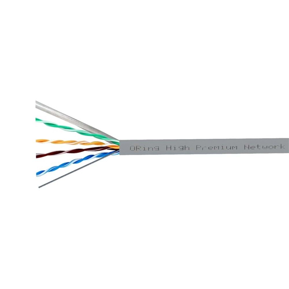ORING RW-U0605GRY U/UTP CAT6 23AWG LSZH 250MHZ 500 METRE BAKIR GRİ RENK NETWORK KABLOSU 