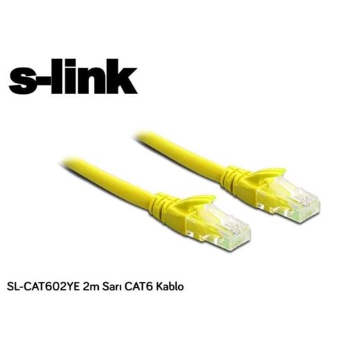 S-LINK SL-CAT602YE 2MT UTP CAT6 KABLO SARI 