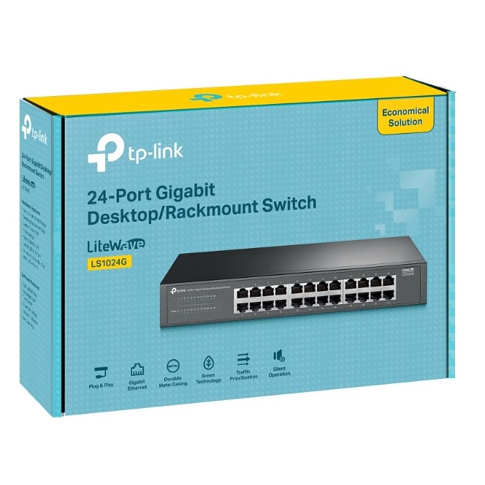 TP-LINK LS1024G 24 PORT GIGABIT MASAÜSTÜ RACKMOUNT SWITCH 