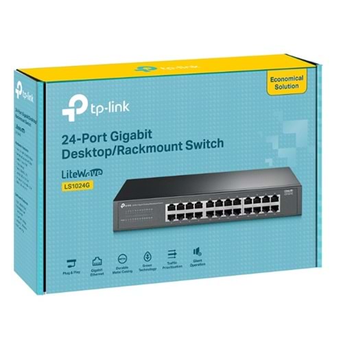 TP-LINK LS1024G 24 PORT GIGABIT MASAÜSTÜ RACKMOUNT SWITCH 