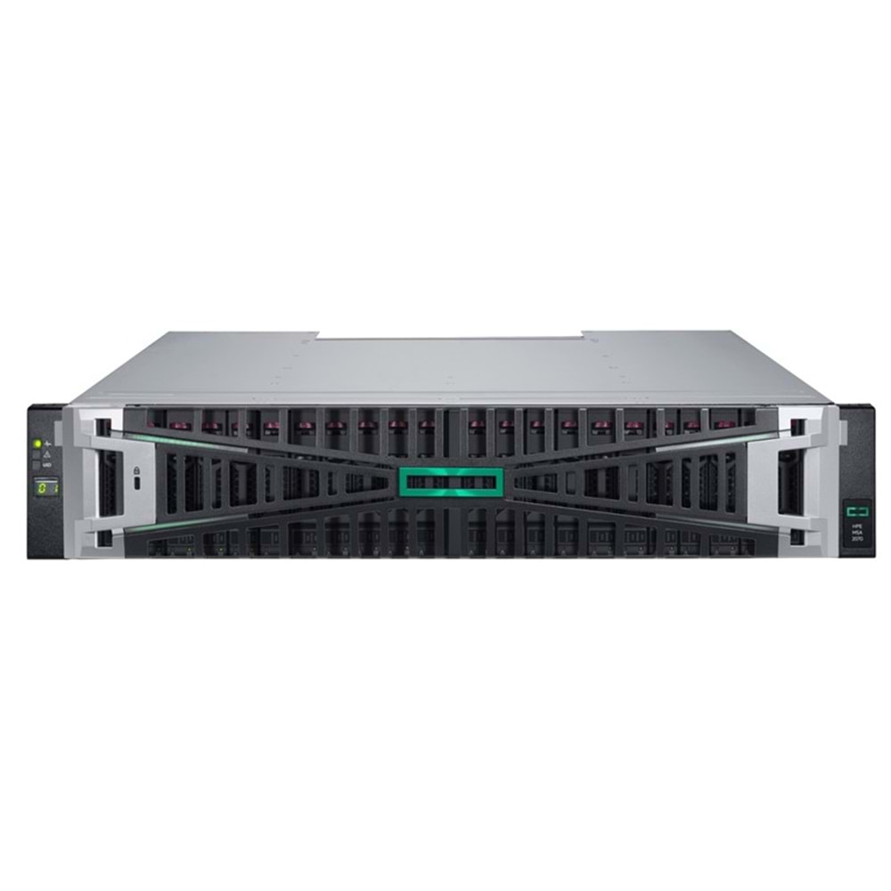HPE MSA 2070 SFF P79245-B25 2X32GB FC 4-PORT CONTROLLER 12X1.92TB SSD 4X32GB SFP FC XCVR 23TB STORAGE 